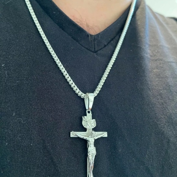 Real Solid 925 Silver Cross Charm Pendant​ - Picture 3 of 4